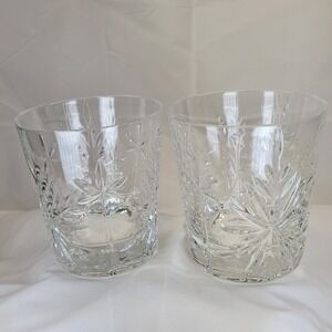 2‎ Mikasa Ice Palace Glasses Double Old Fashion Glass Clear Crystal Rare 1996-97